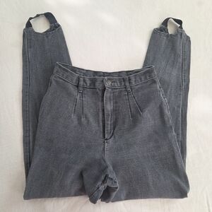Vintage Denim Replublic High Waist Gray Women's Jeans Ankle Straps 26 Inch Waist